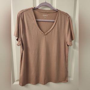 NWOT Quince Dusty Pink XL Cotton Modal V-Neck Tee
